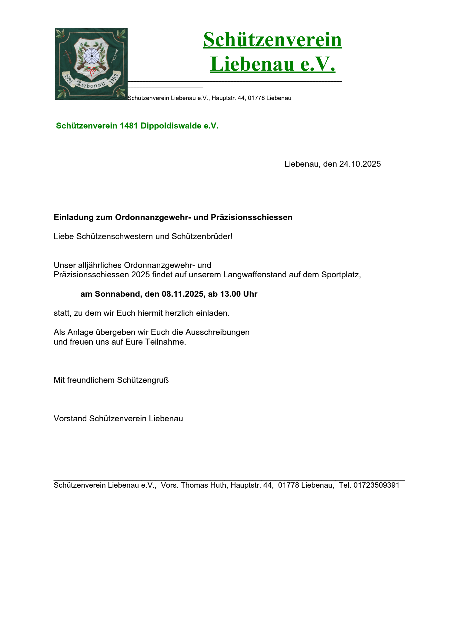 ORD Liebenau - Einladung